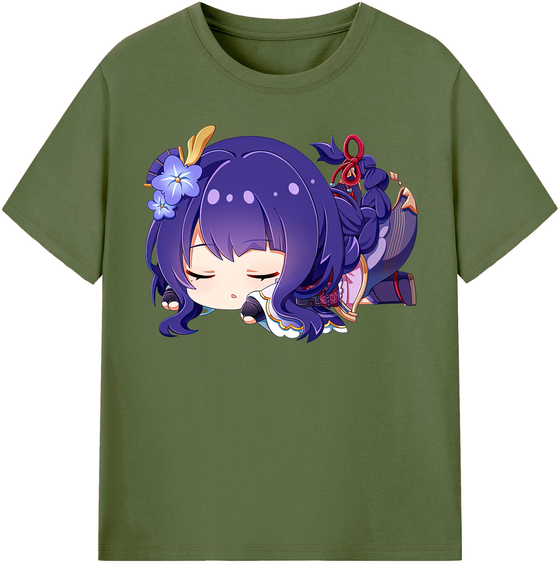 げんし神 雷電将軍 らいでんしょうぐん genshin Raiden Shogun 綿100％半袖Tシャツ（フロントプリント）
